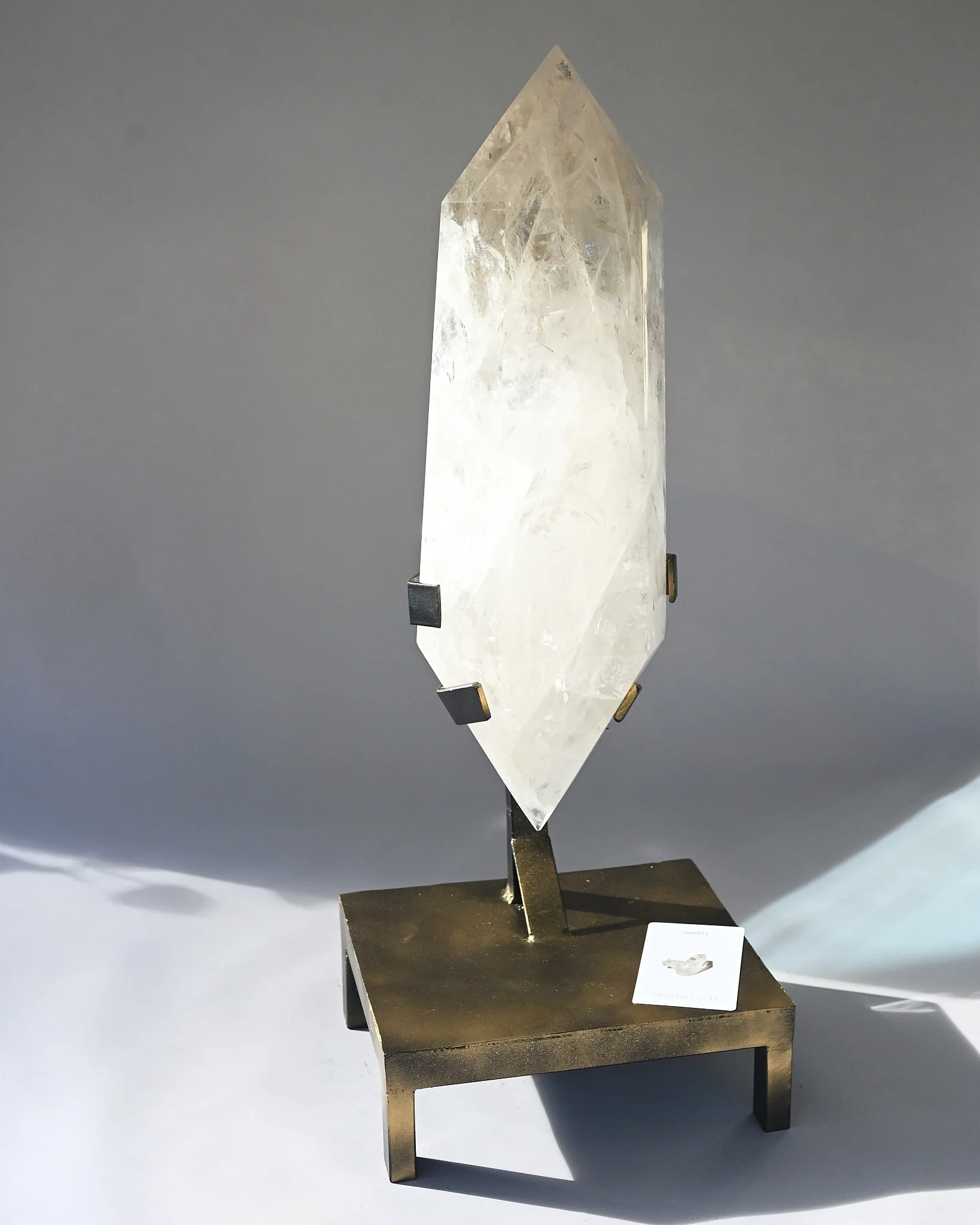 44lb Double-Terminated Quartz Point on Custom Stand - Image 11