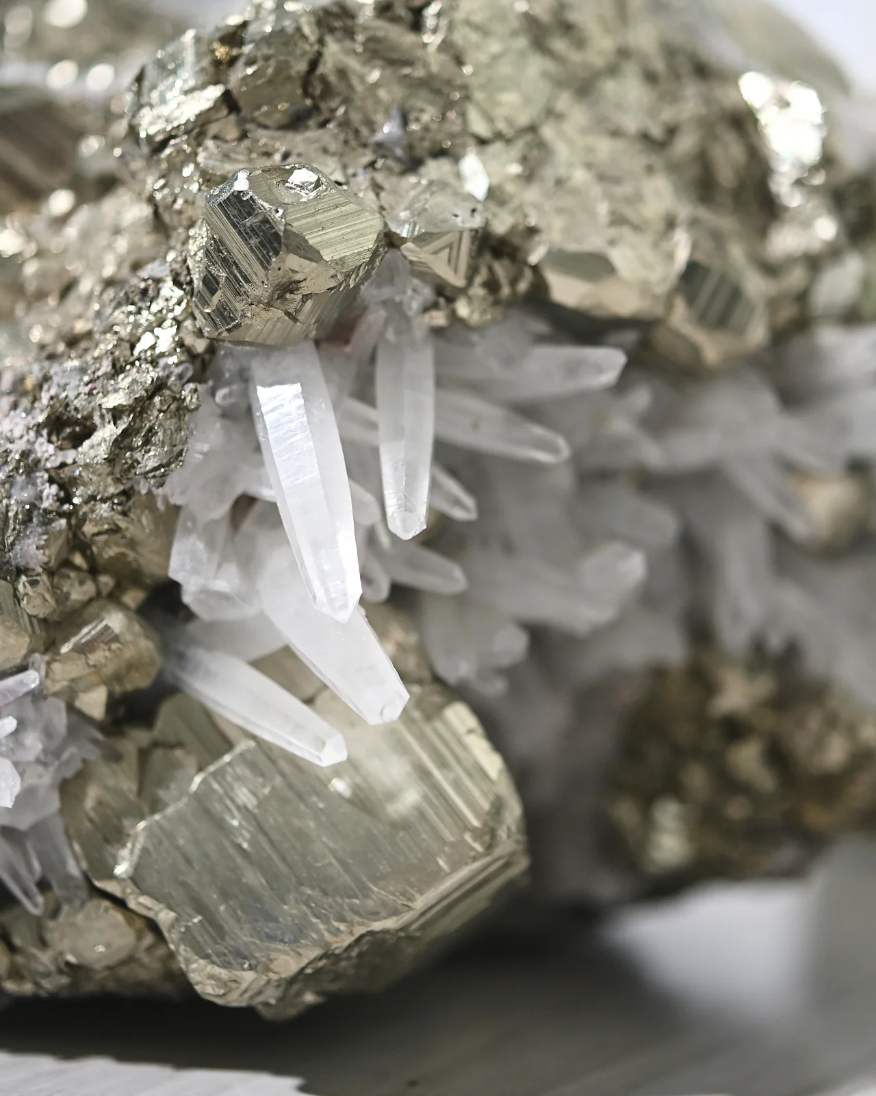 Rare Museum Grade 50lbs Pyrite w Clear Quartz Statement - Image 17