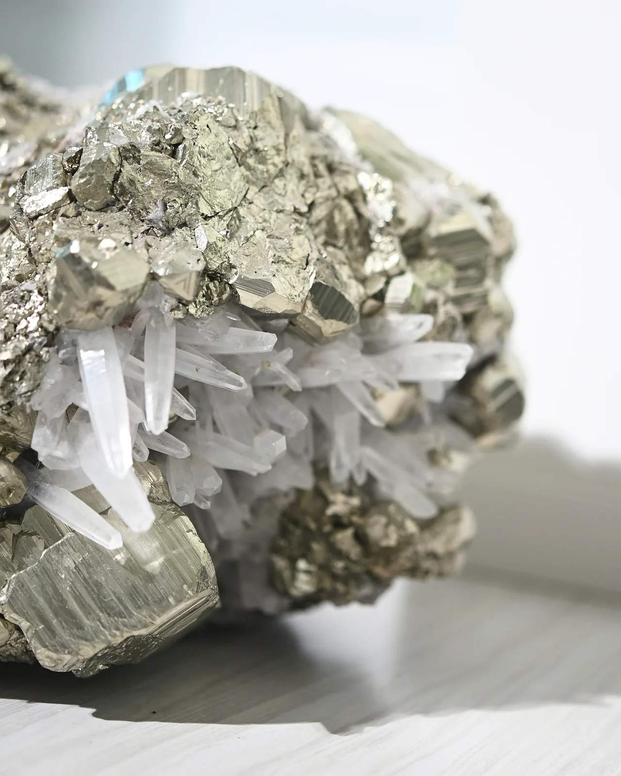 Rare Museum Grade 50lbs Pyrite w Clear Quartz Statement - Image 18