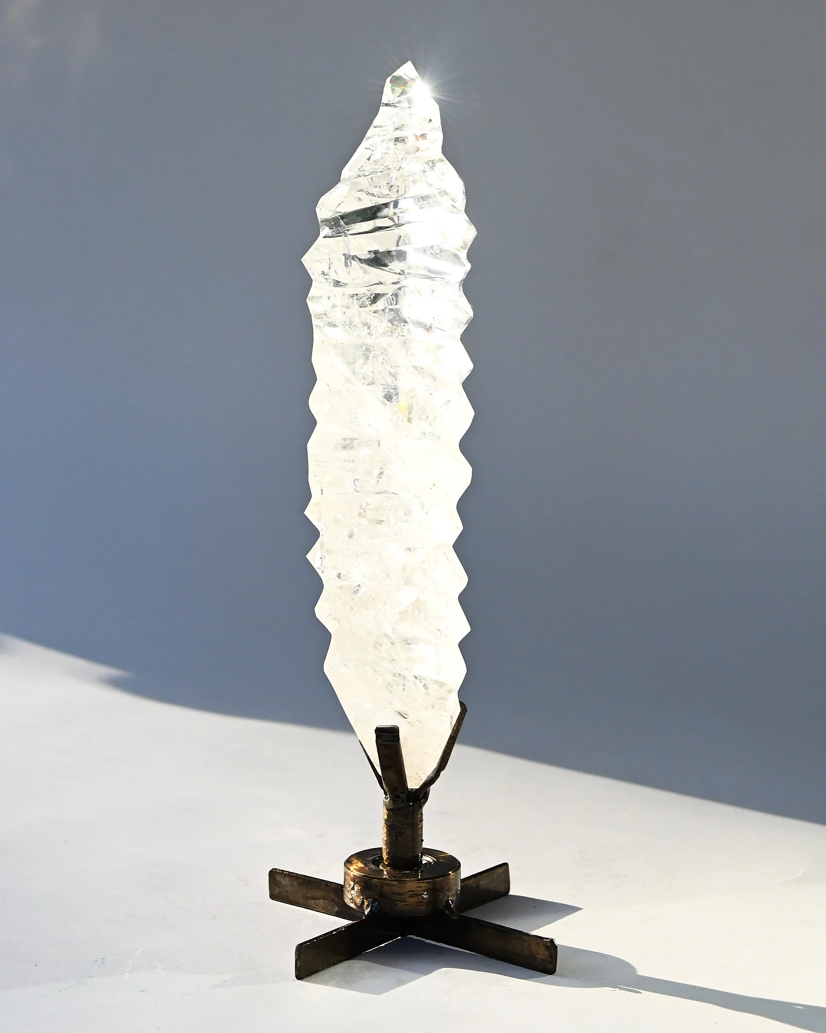 Abstract Polished Quartz Wavy Freeform on Spinning Stand - Image 14