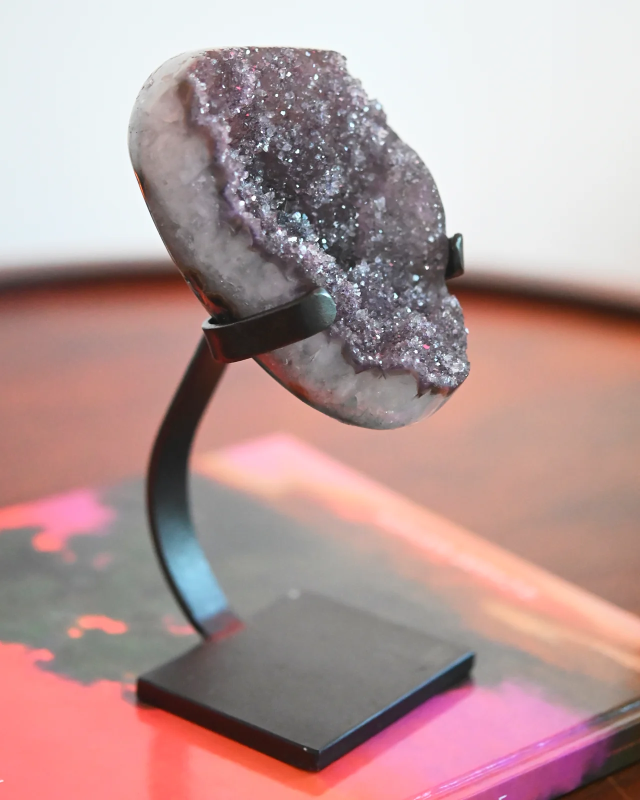 Amethyst Crystal Geode on Stand 3.1lbs - Image 6