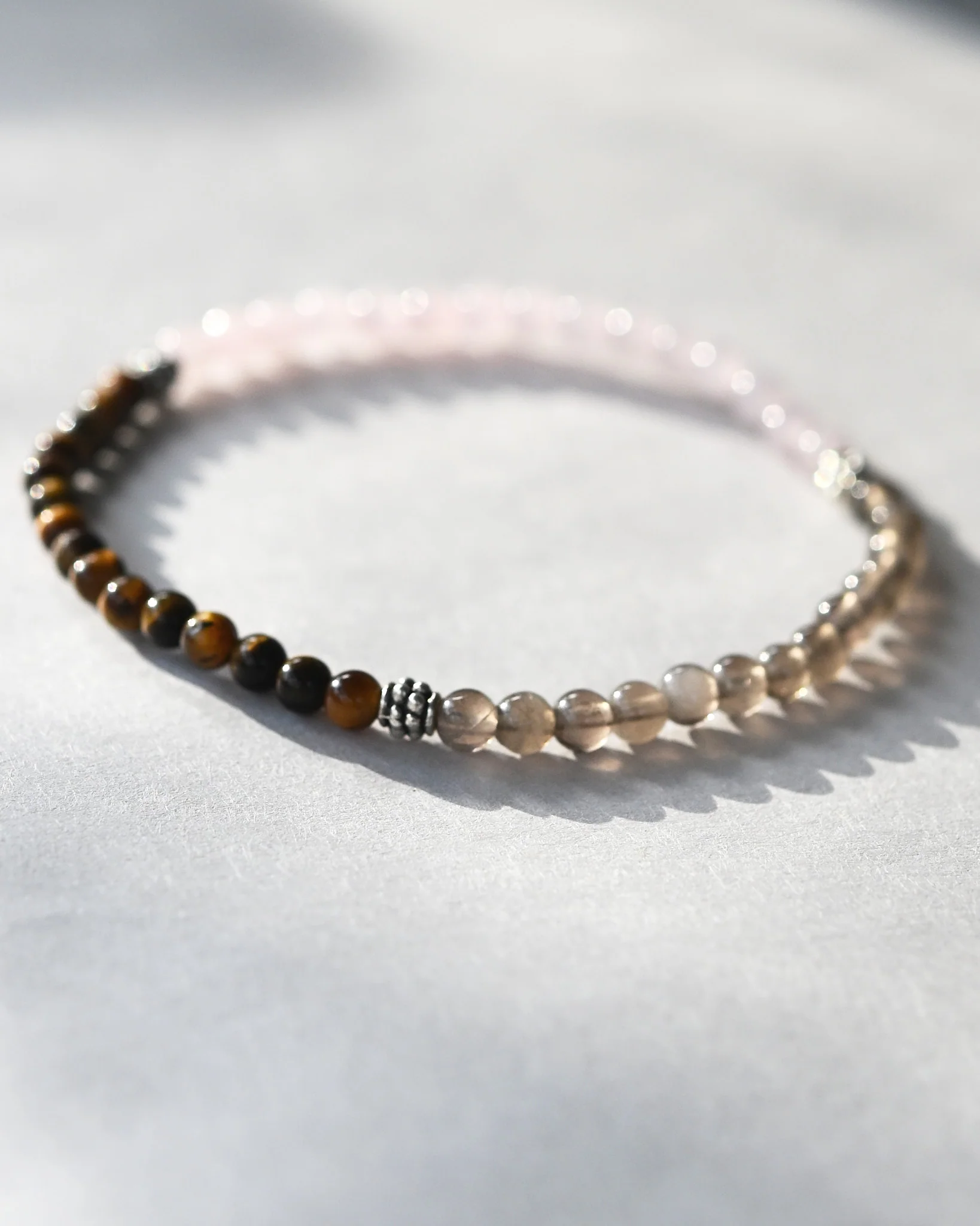 Releasing the Past Bracelet – Rose Quartz, Smoky Quartz, Tiger’s Eye - Image 6