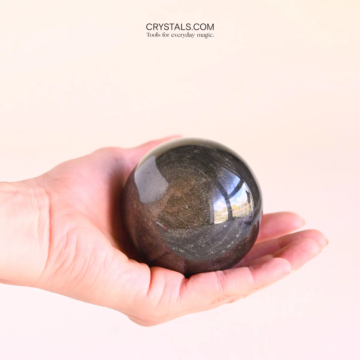 SIlver Sheen Black Obsidian Sphere - Image 3