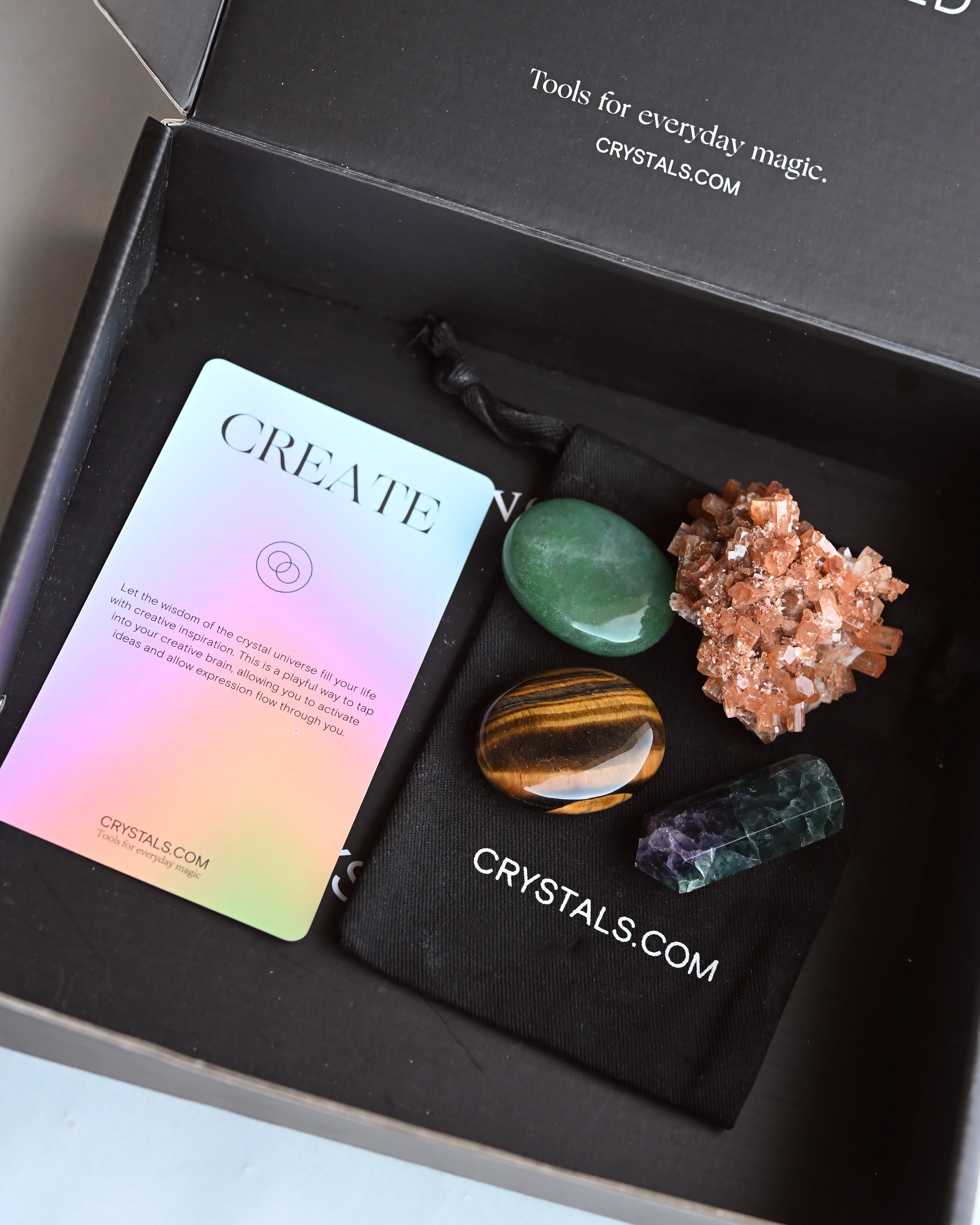 Create Crystal Kit – Fluorite, Aventurine, Tiger’s Eye & Aragonite - Image 9