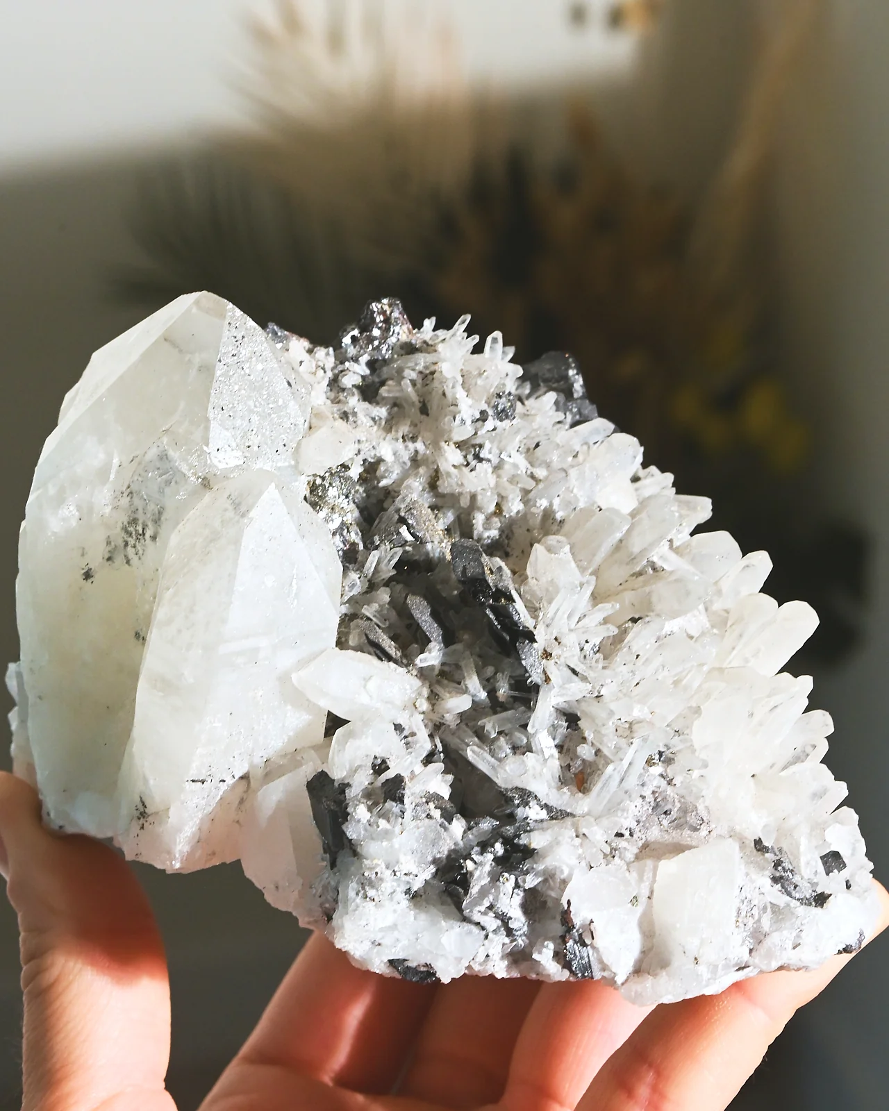 Hubnerite with Quartz 4inch - Image 5