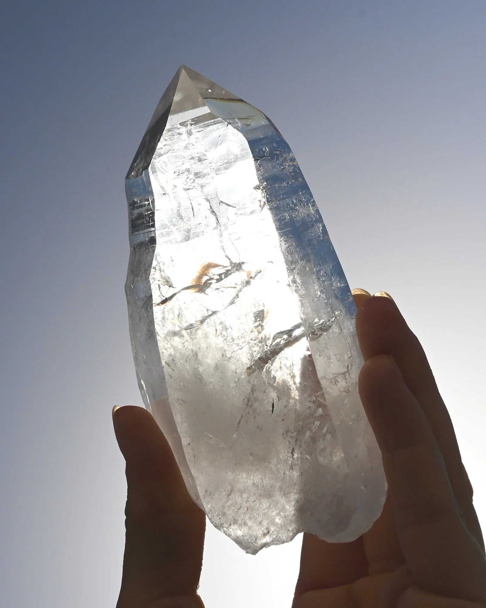 Lemurian Quartz Cluster on Stand 5in - Image 5