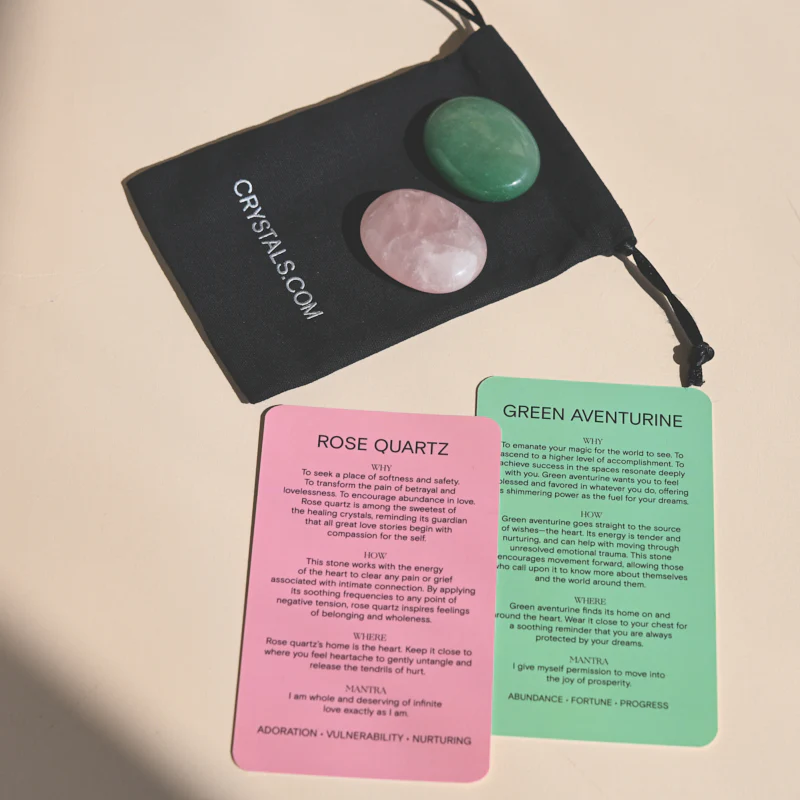 Love Pouch - Rose Quartz / Green Aventurine - Image 3