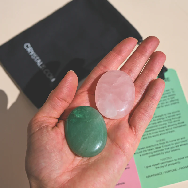 Love Pouch - Rose Quartz / Green Aventurine - Image 4