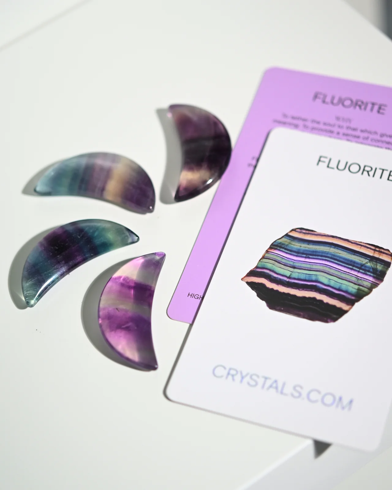 Mini Rainbow Fluorite Moon - Image 3