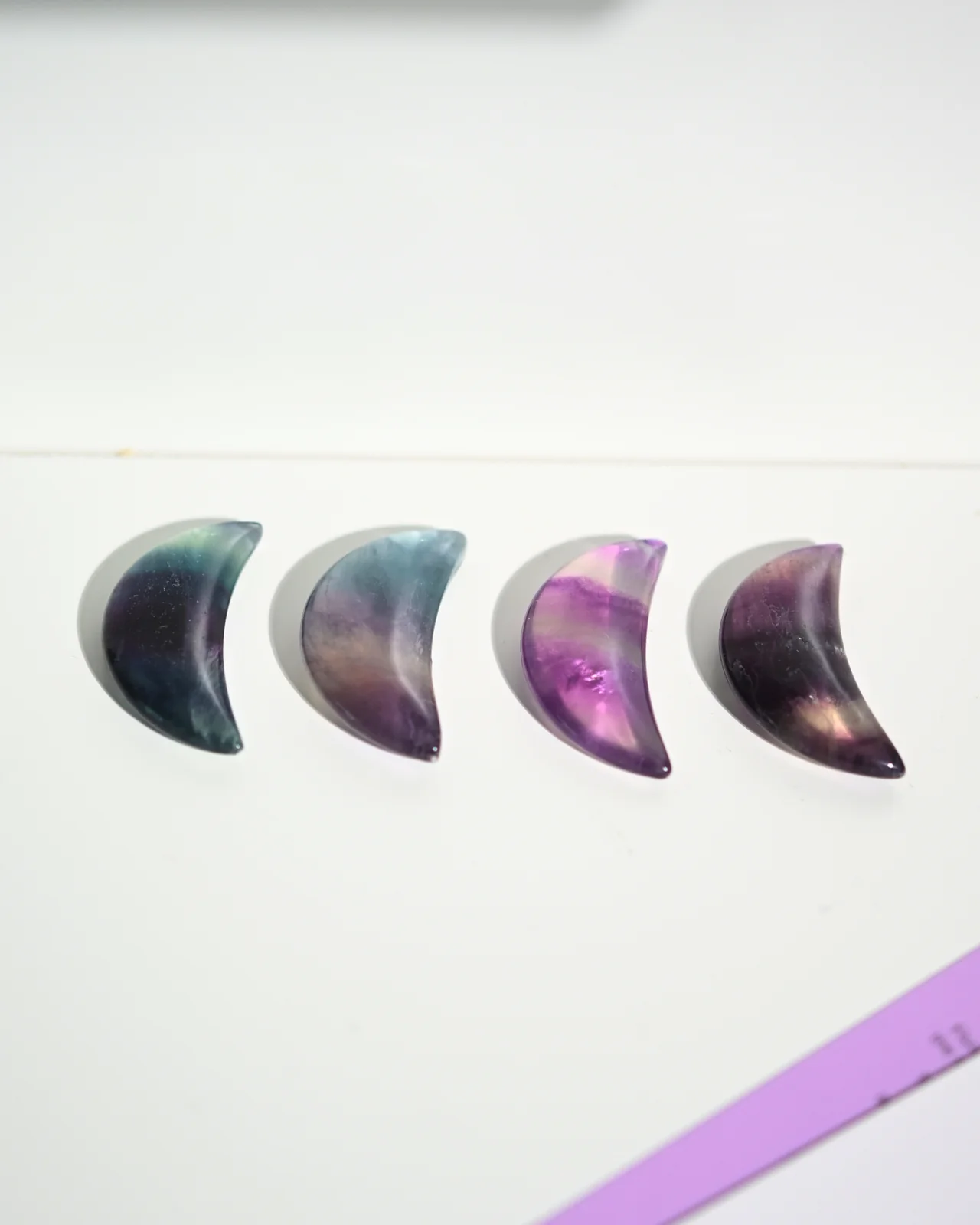 Mini Rainbow Fluorite Moon - Image 6