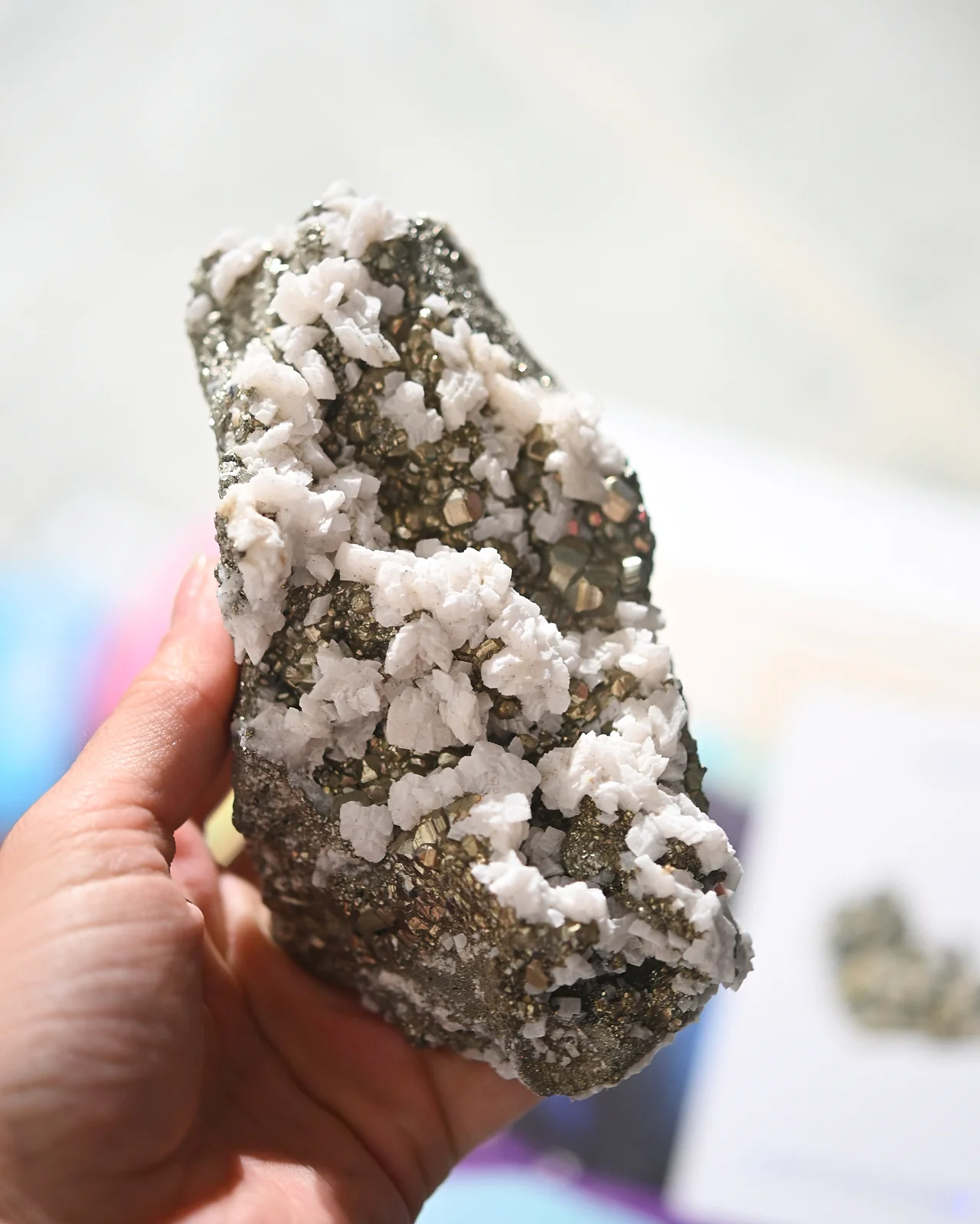 Pyrite and Calcite Crystal Cluster - Image 5