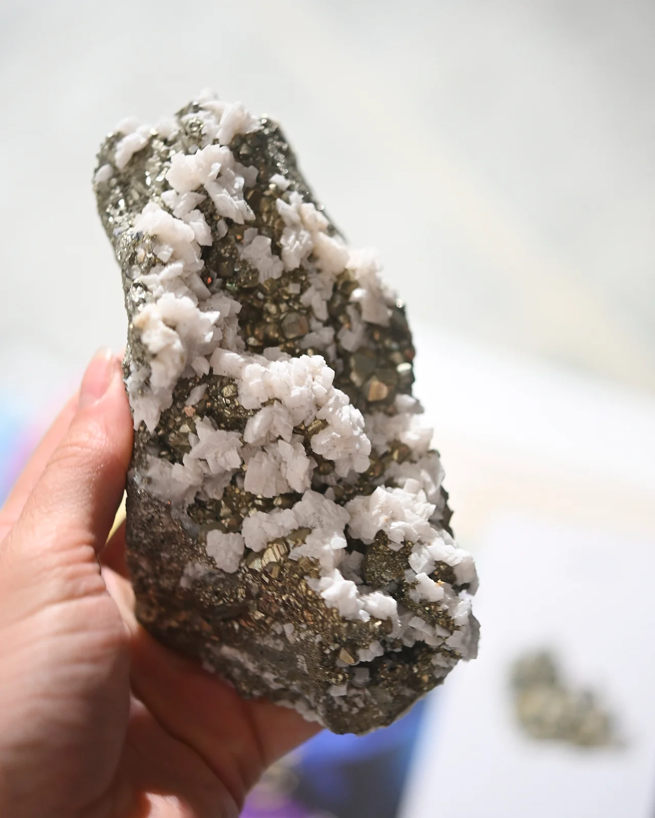 Pyrite and Calcite Crystal Cluster - Image 6
