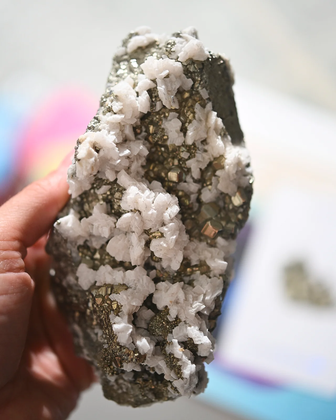 Pyrite and Calcite Crystal Cluster - Image 7