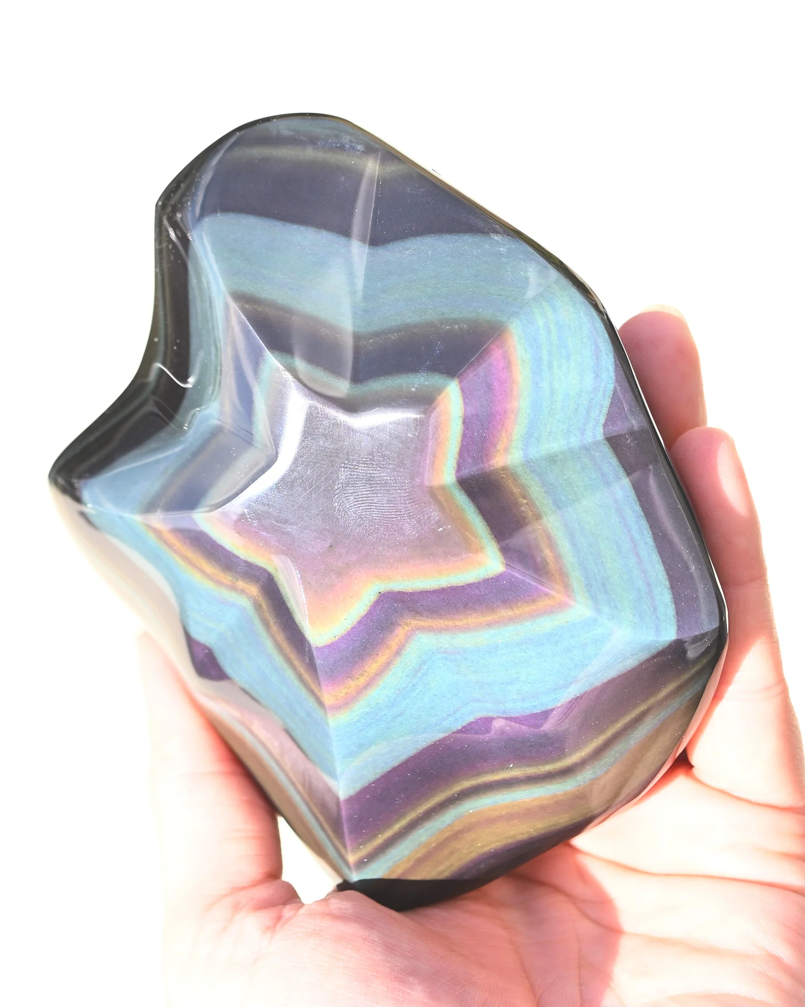 Rainbow Obsidian Star Freeform 5in - Image 2