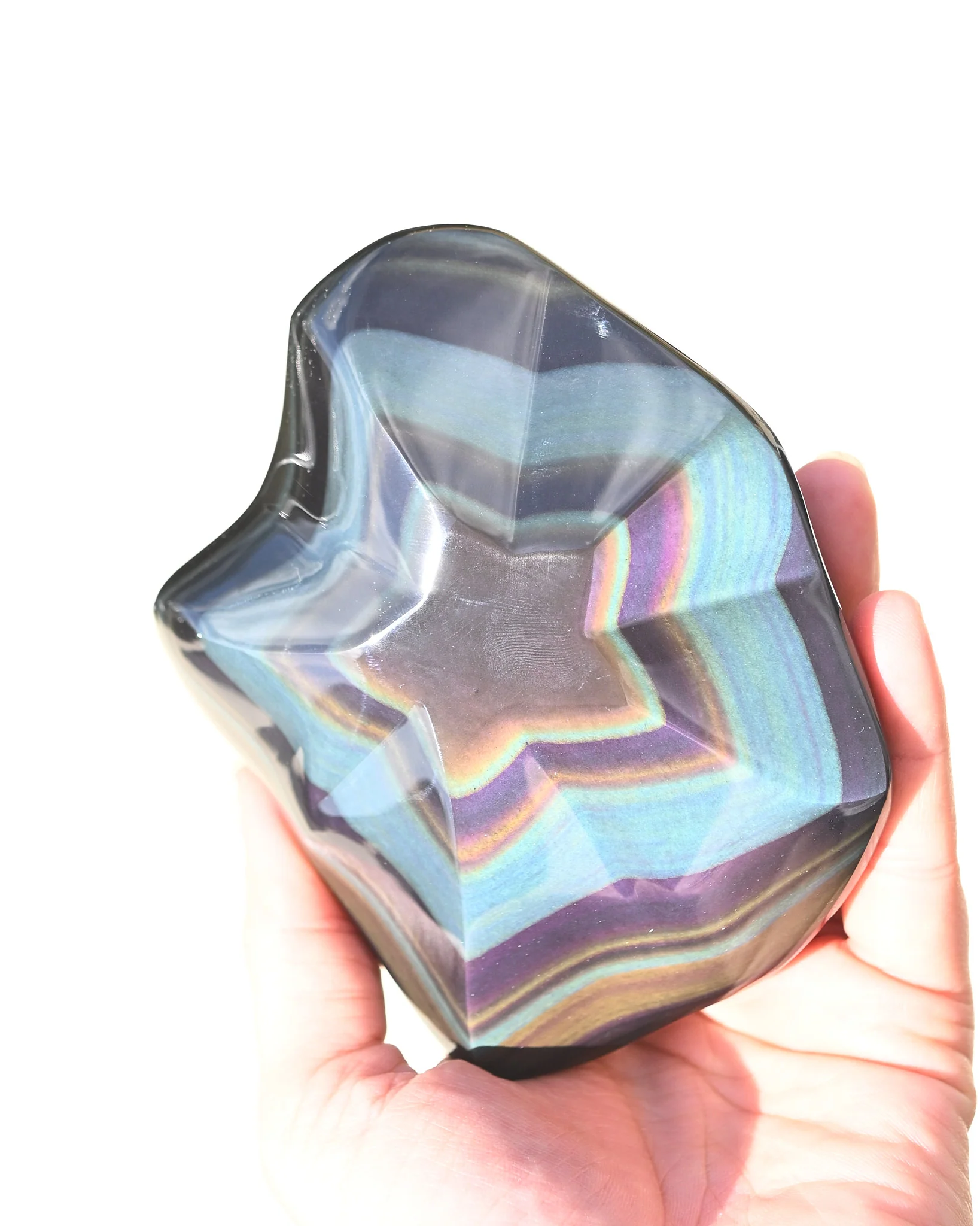 Rainbow Obsidian Star Freeform 5in - Image 4