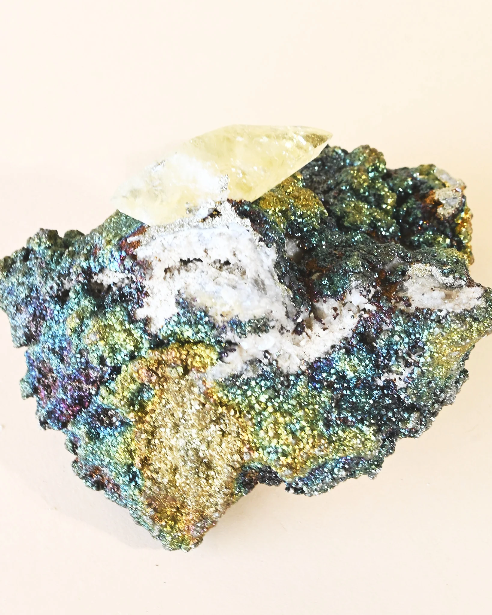 Rare Dragon Scale Calcite with Iridescent Chalcopyrite | Sweetwater Mine - Image 4