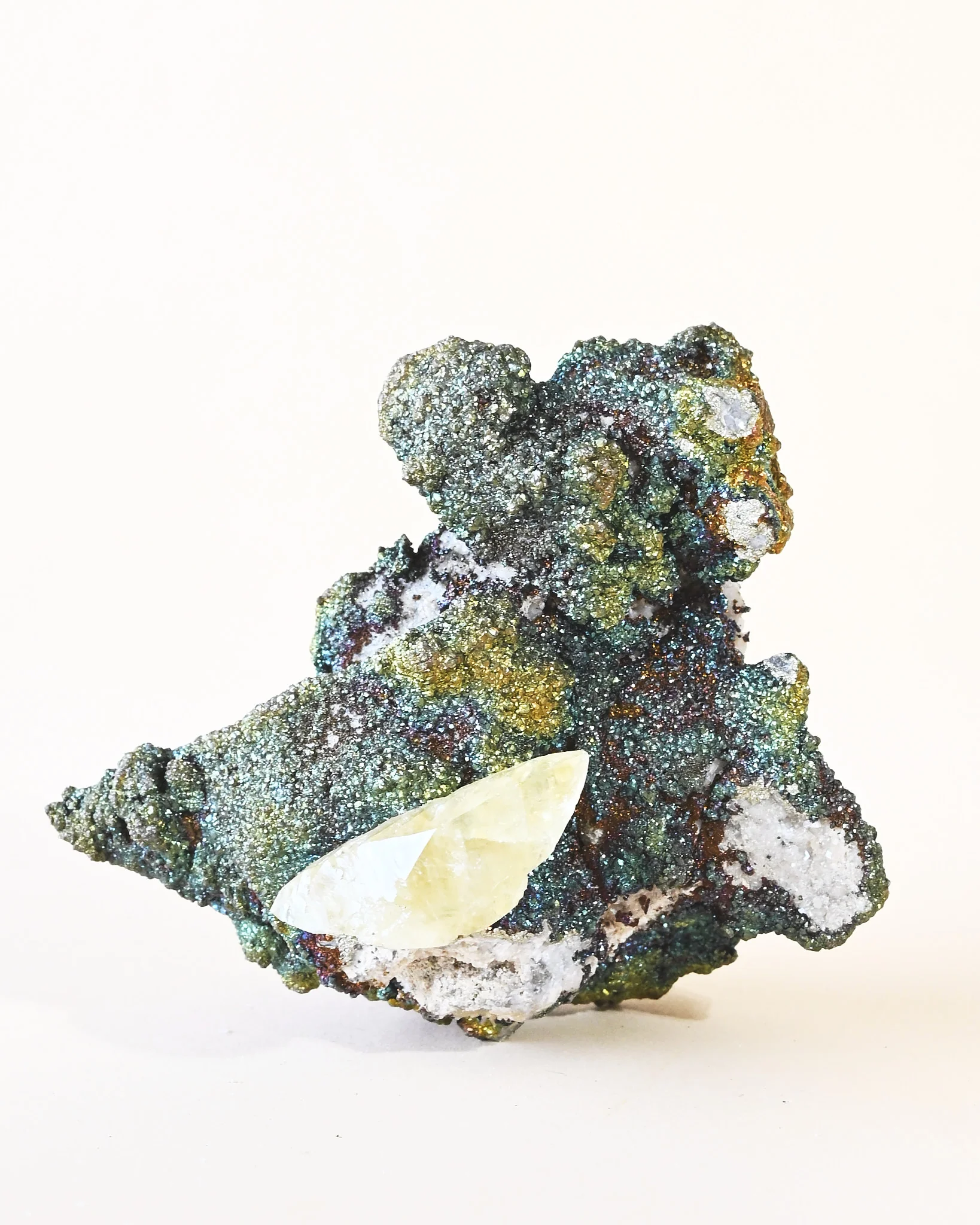 Rare Dragon Scale Calcite with Iridescent Chalcopyrite | Sweetwater Mine - Image 8