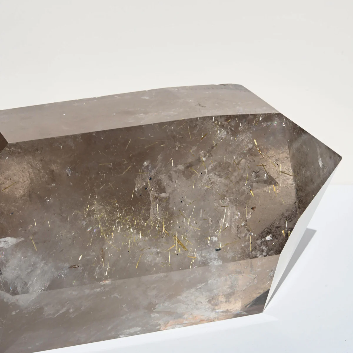 29lb Golden Rutile Smoky Quartz Double Terminated Point - Image 12