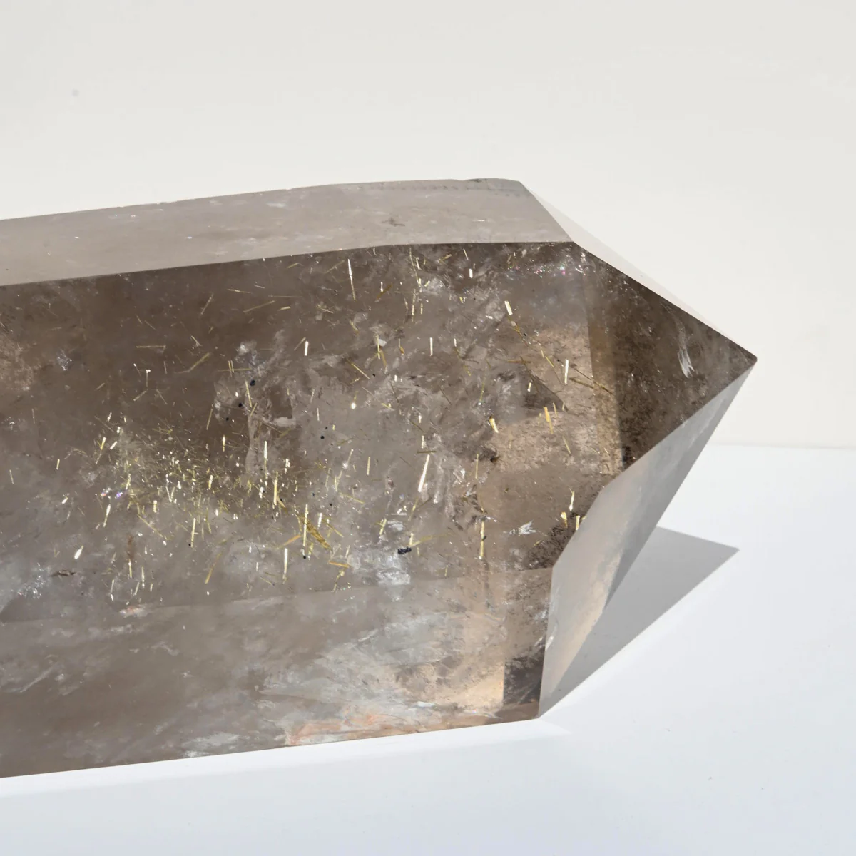 29lb Golden Rutile Smoky Quartz Double Terminated Point - Image 13