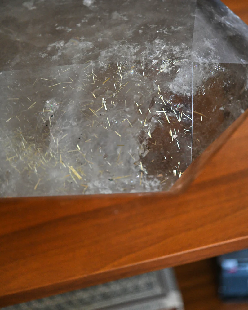 29lb Golden Rutile Smoky Quartz Double Terminated Point - Image 22