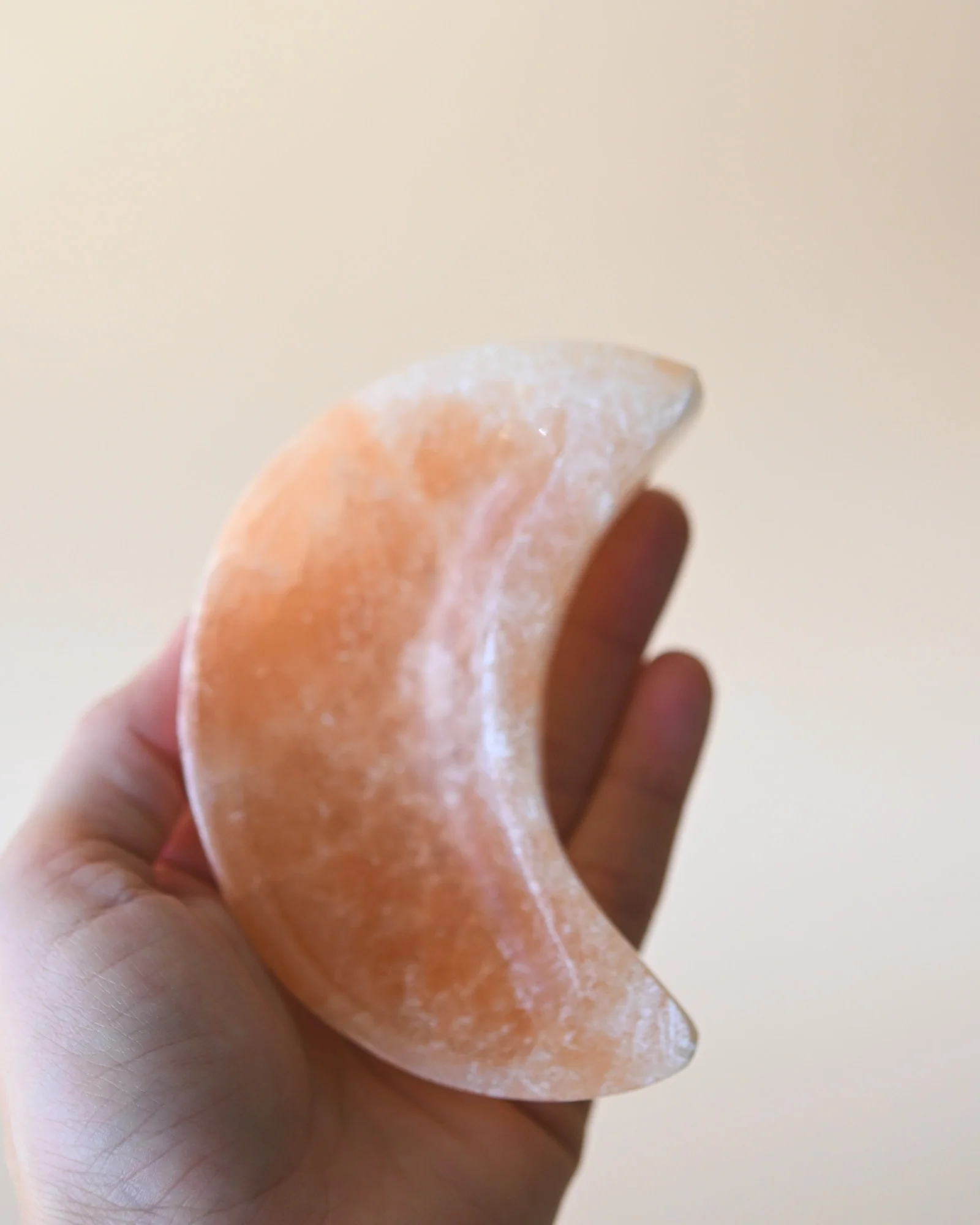 Orange Selenite Moon Bowl 4in - Image 4