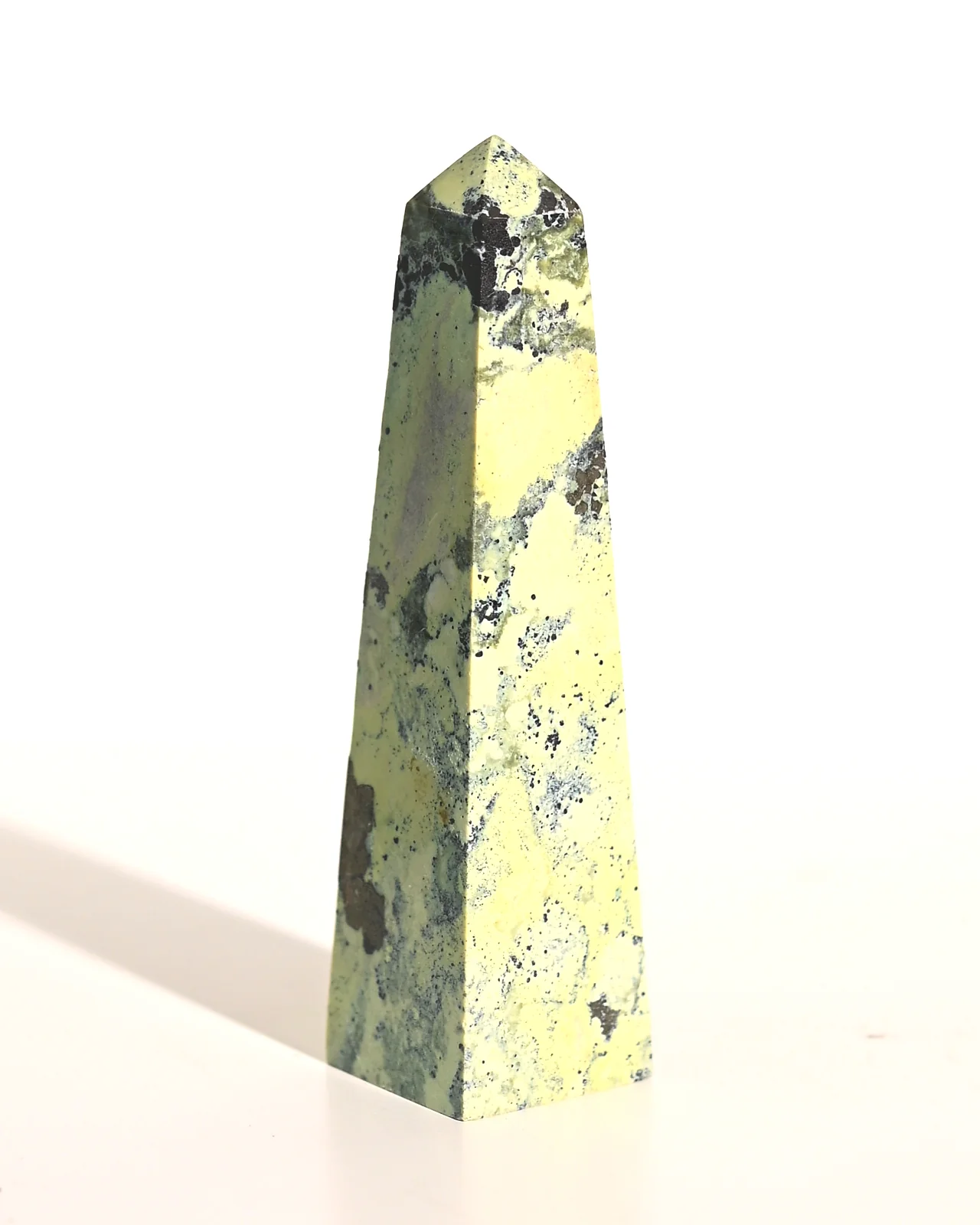 Serpentine w pyrite Obelisk 4 inch - Image 9
