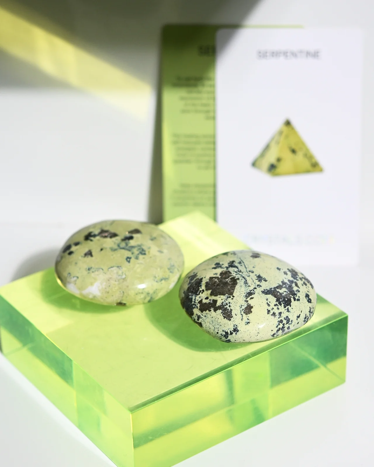 Serpentine w/ Pyrite Palm Stone - Image 4