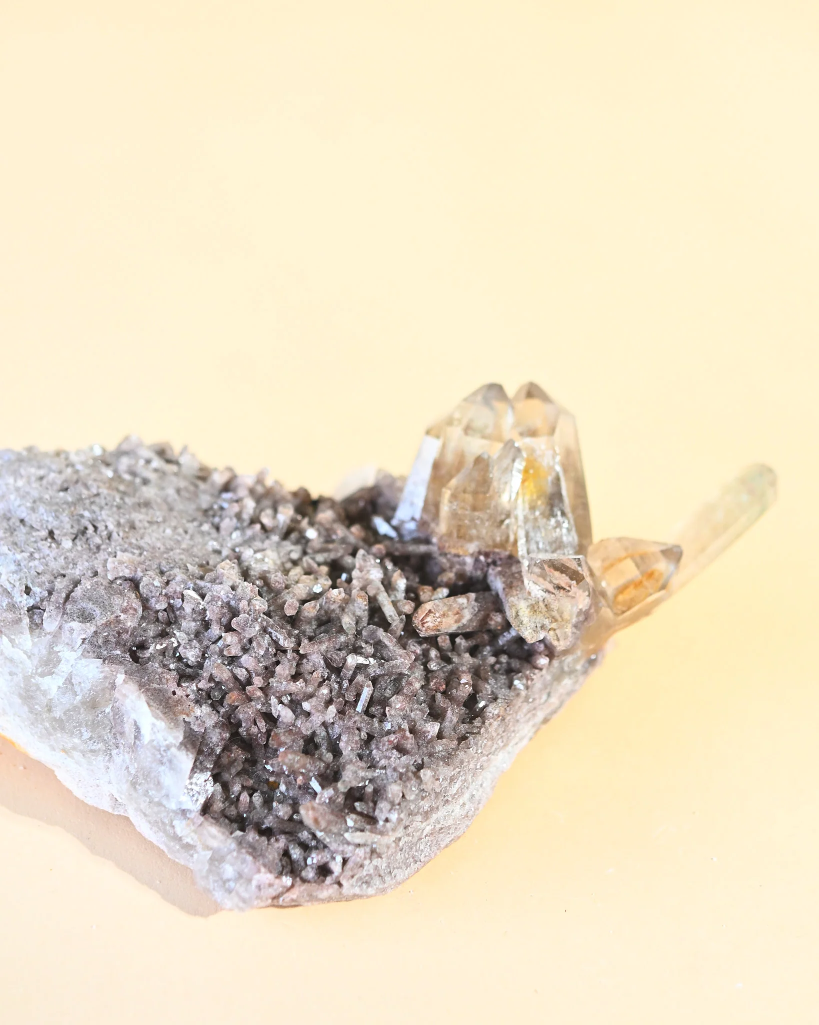 Smoky Quartz Cluster — Golden Tip Formation - Image 3