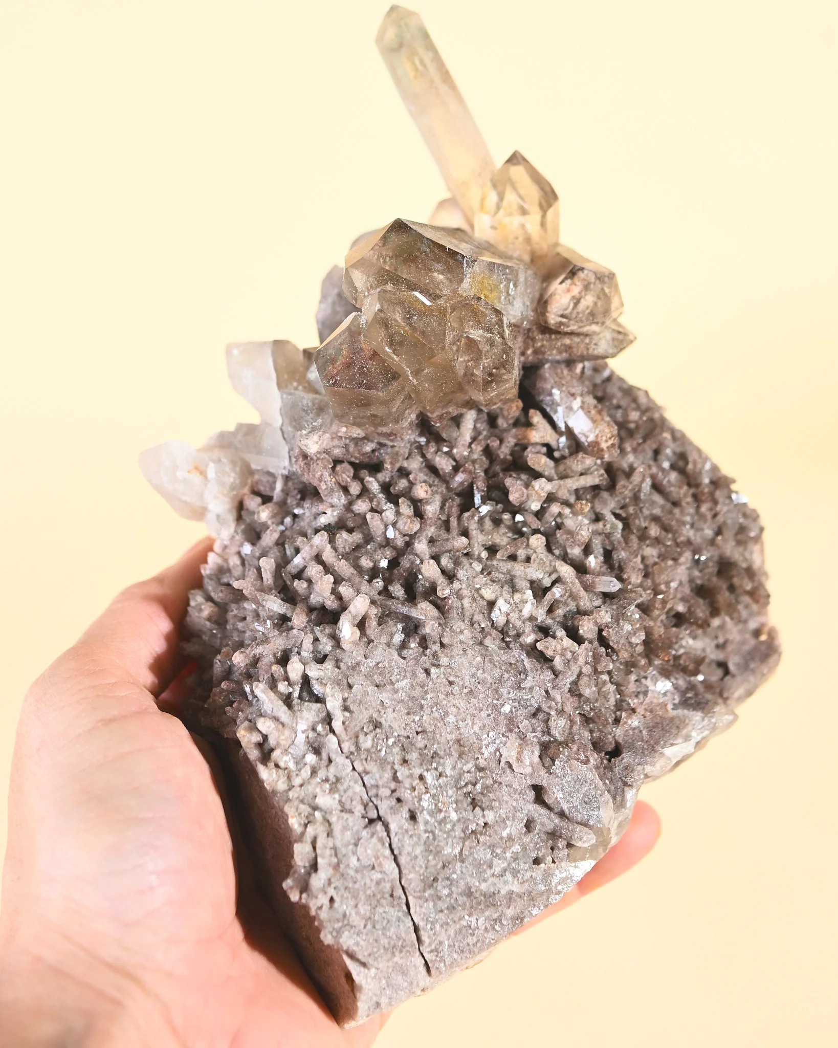 Smoky Quartz Cluster — Golden Tip Formation - Image 5