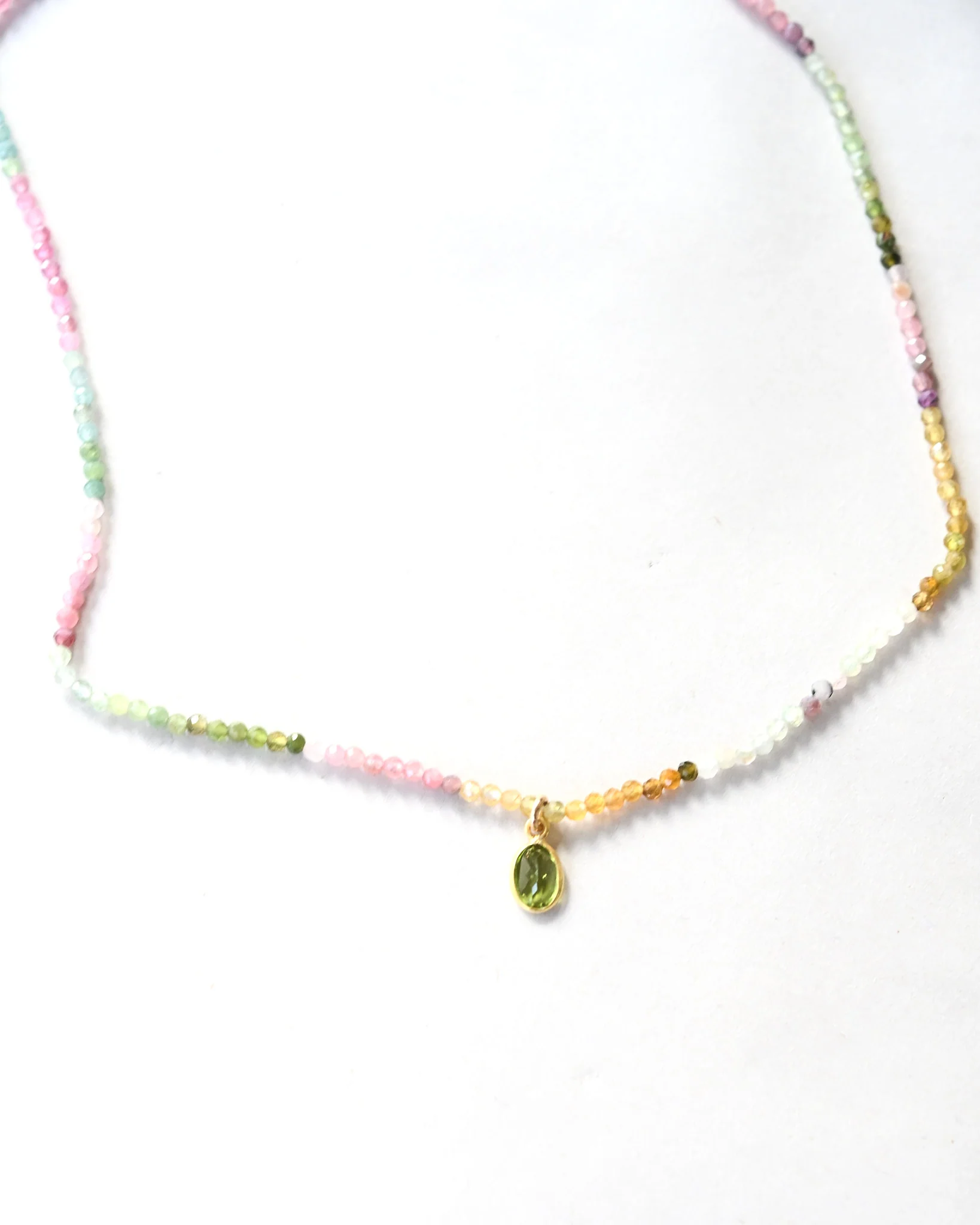 Watermelon Tourmaline & Peridot Necklace - Image 6