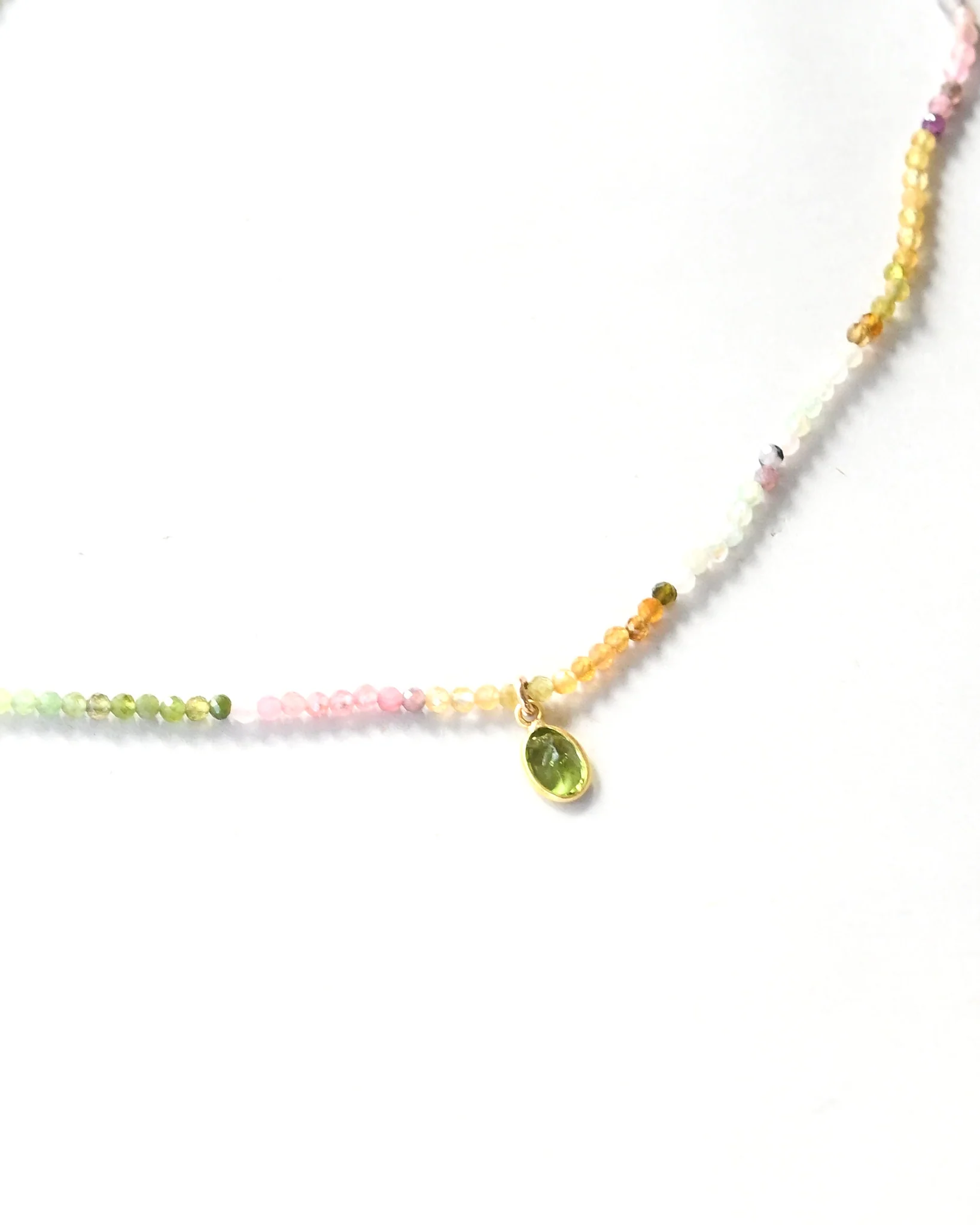 Watermelon Tourmaline & Peridot Necklace - Image 8
