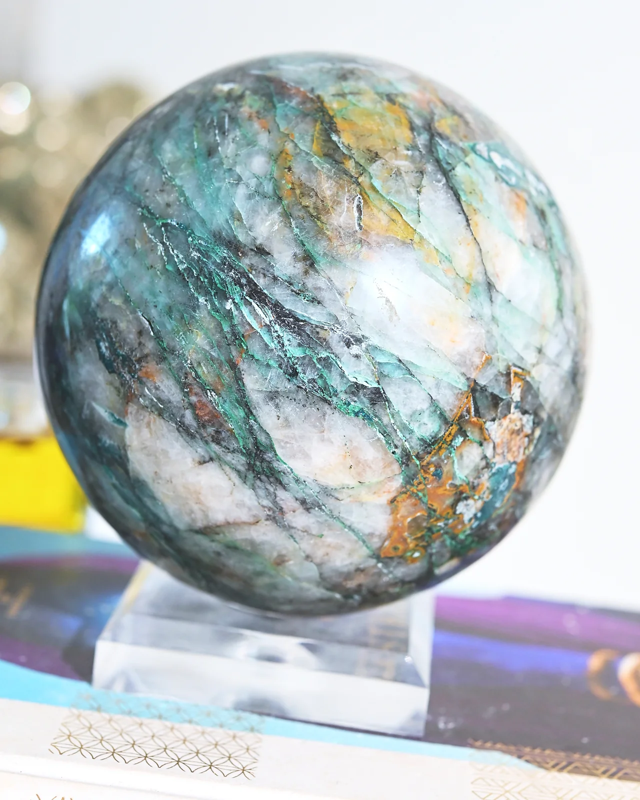 XL Chrysocolla Sphere 7.2lbs - Image 7